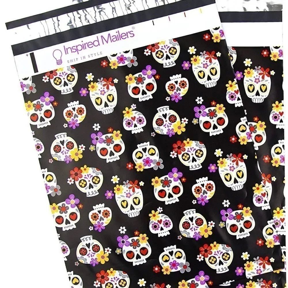 Poly Mailers MIX Skulls 🌸 10x13 35pcs 35stickers